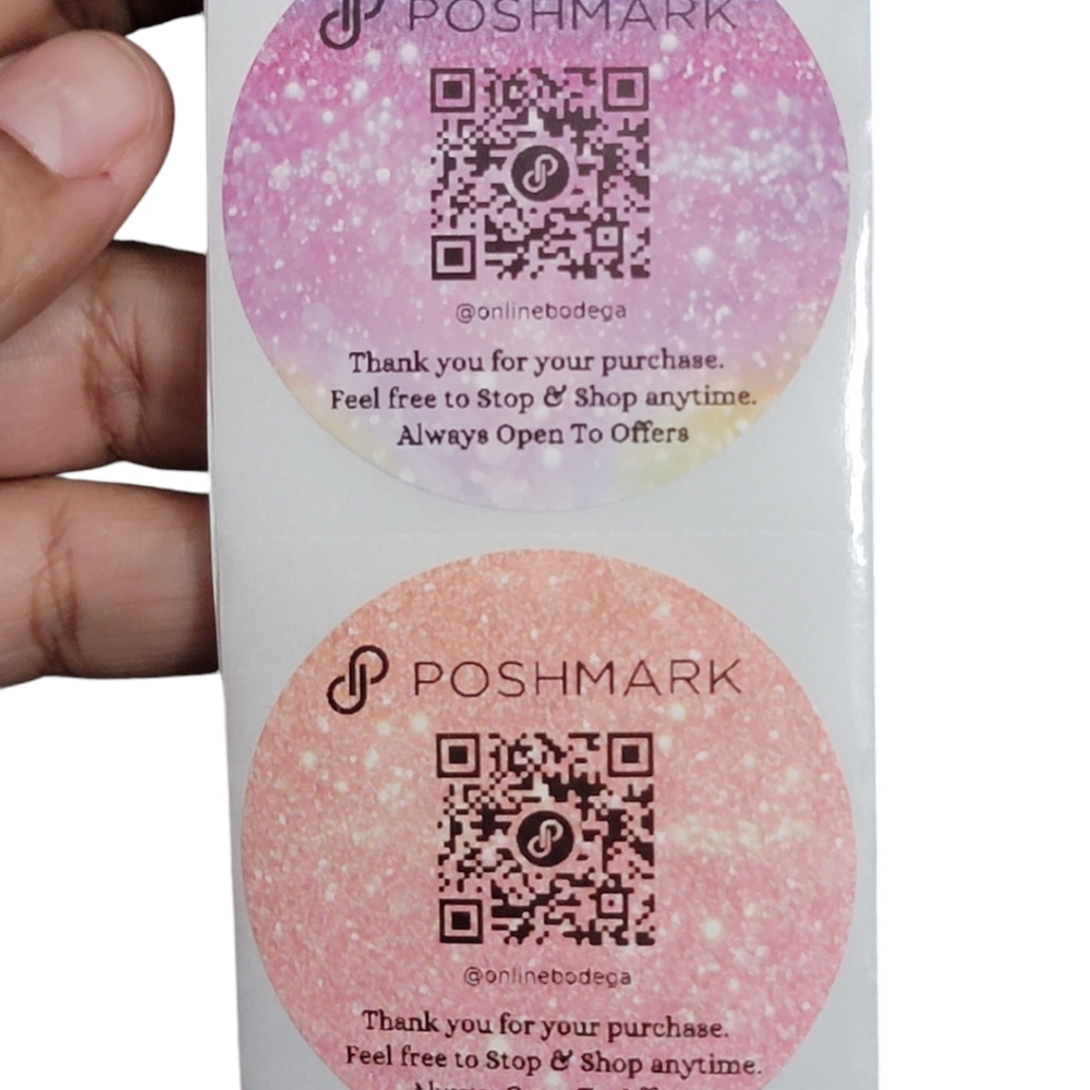 100ct 2in Poshmark QR Code Customized Stickers Sparkling Rainbow - Picture 3 of 5